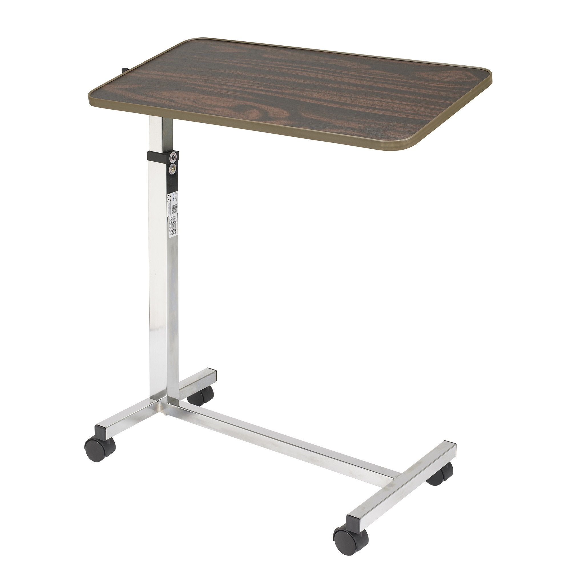 Adjustable Tilt Top Overbed Table - Portable Laptop & Breakfast Tray for Hospital, Home & Office Use - Perfect for Eating, Working & Reading in Bed