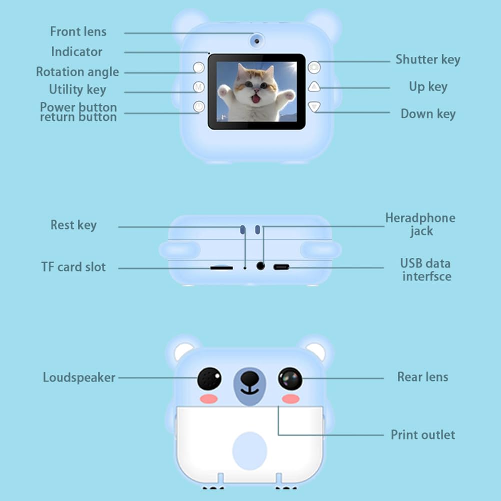 AVZYARDY Kids Instant Print Camera - 2.4