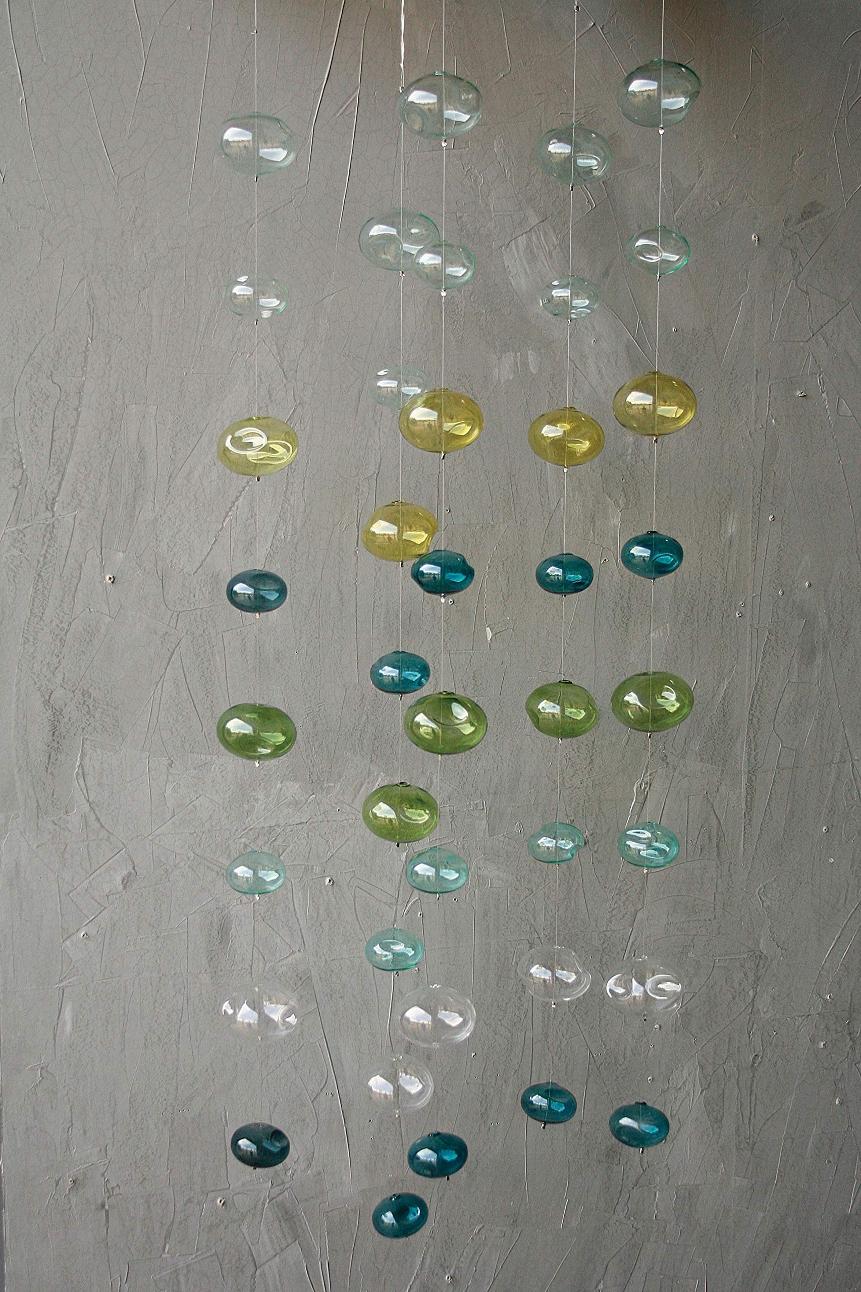 Hand Blown Bubble Glass Garland - Blue & Green Decorative String Lights for Home, Wedding, Party & Outdoor Decor | Creative Co-Op