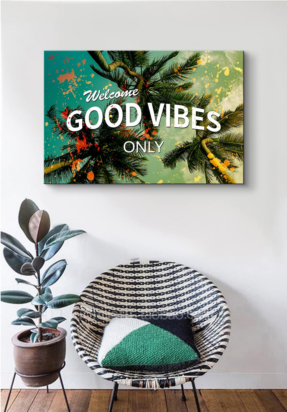 Motivational Poster - Welcome Good Vibes Only - Inspirational Office Wall Decor with Positive Quote - 12x18 Inch - Perfect for Home Office, Work Desk & Classroom Decor to Boost Productivity