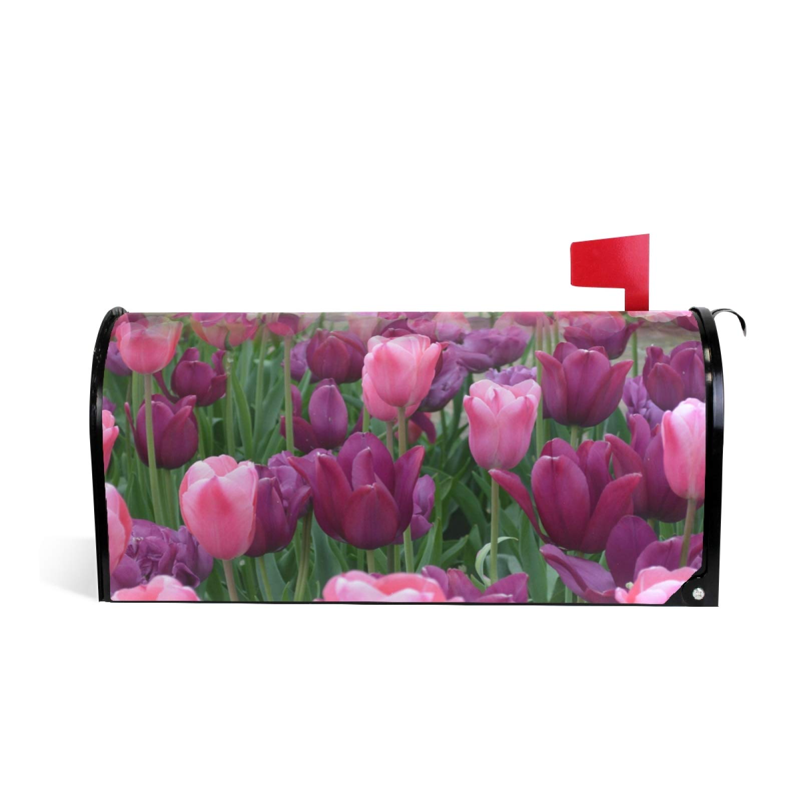 LOVIVI Tulip Fields Magnetic Mailbox Cover - Oversized 25.5 x 18 Inch Weatherproof Decorative Mailbox Wrap for Garden & Home Exterior - Perfect for Spring Decor, Curb Appeal & Front Yard Makeover