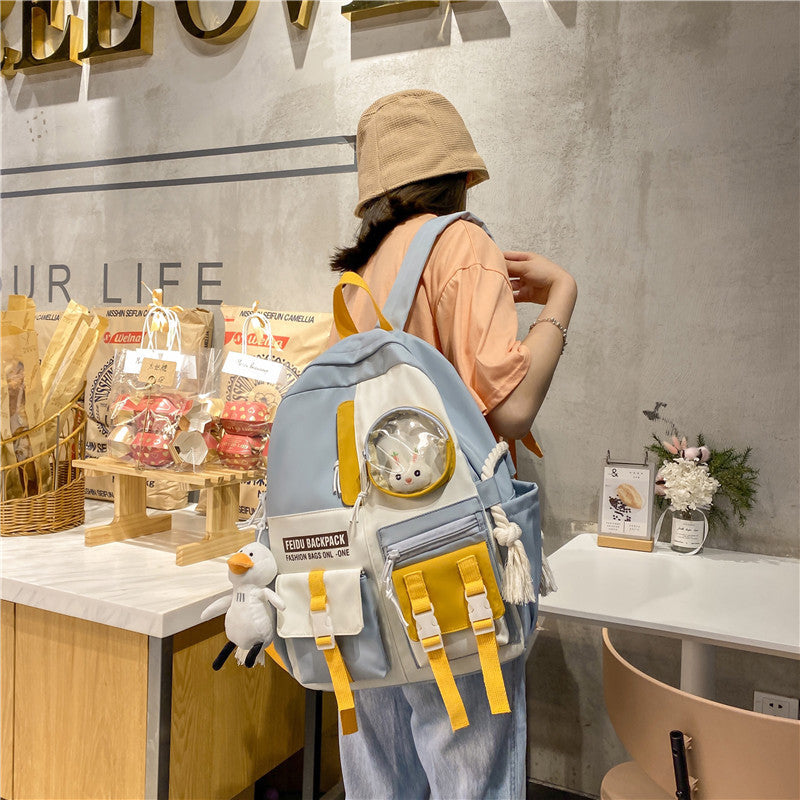 Stylish Waterproof Nylon Backpack for Women - Kawaii Harajuku Fashion School Bag, Cute College Student Bookbag for Girls | Perfect for School, Travel & Daily Use