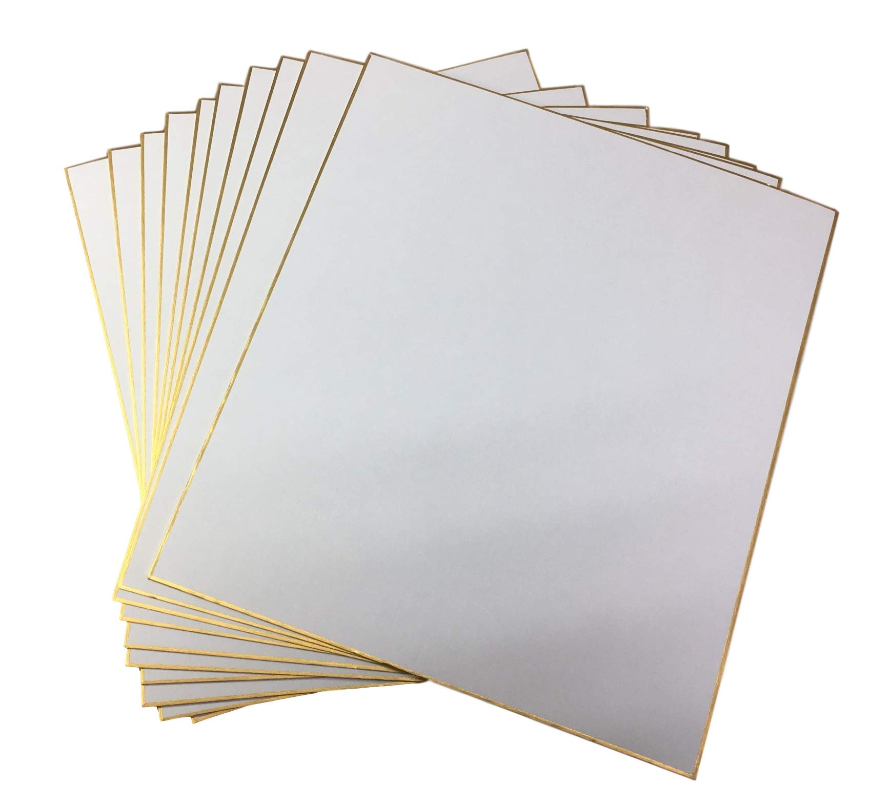 Japanese Shikishi White Board 9.5 x 10.75 Inches - Gold Bordered Art & Calligraphy Paper - Premium 50-Piece Box Set - Perfect for Japanese Painting, Writing Practice & Gift Giving