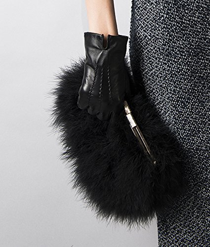 Women's Faux Fur Feather Clutch Shoulder Bag - Elegant Evening Purse for Parties, Weddings & Date Nights