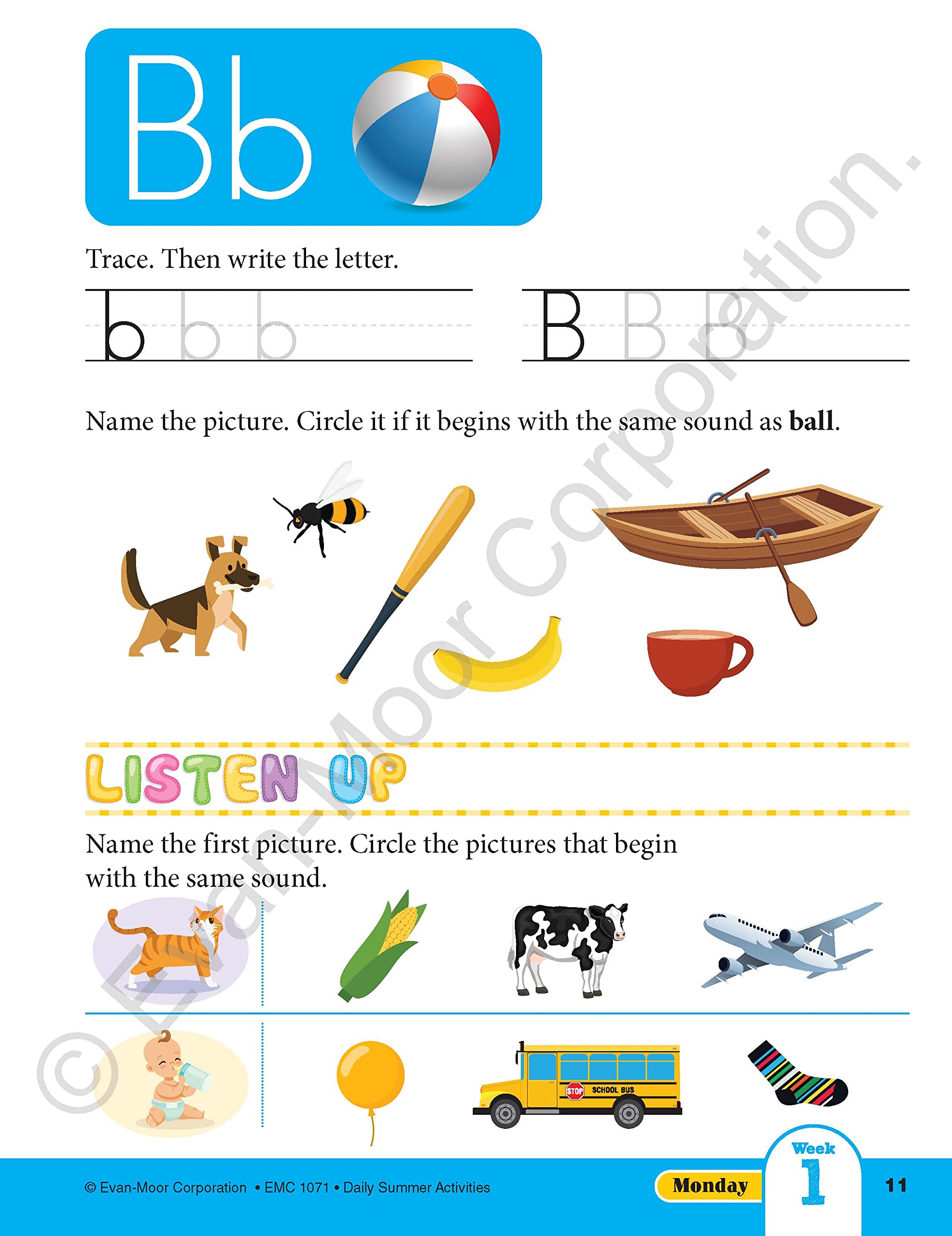 Evan-Moor K-1 Summer Workbook - Reading, Math, Phonics for Kids | Prevent Learning Loss