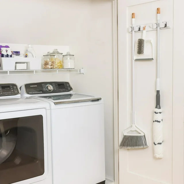 The Home Edit Broom Closet Organization Strip - Premium Storage Solution for Brooms, Mops & Cleaning Supplies - Perfect for Pantry, Garage & Utility Room Organization
