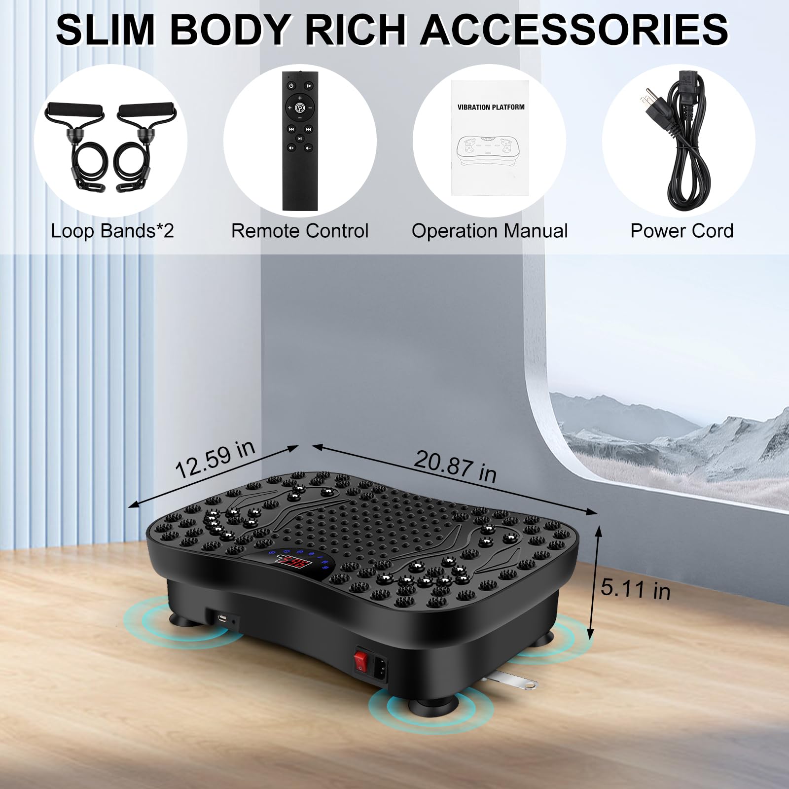 Whole Body Vibration Plate Exercise Machine for Weight Loss & Muscle Toning - Portable Vibration Platform Trainer with Lymphatic Drainage - Home Gym Equipment for Fitness, Body Shaping & Recovery - Perfect for Home Workouts, Physical Therapy & Post-Exercise Recovery