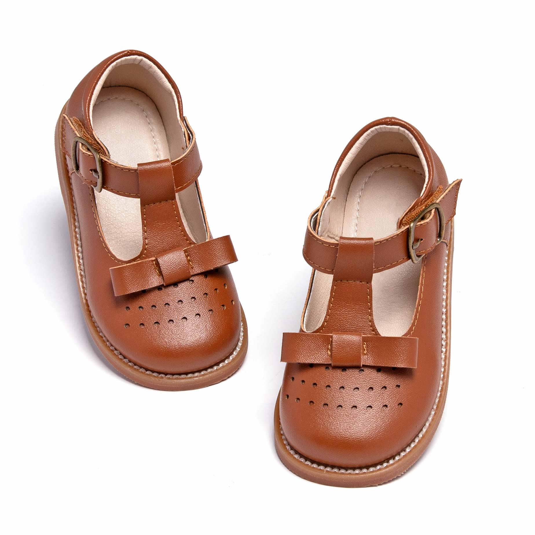 GINFIVE Toddler Girls Dress Shoes - Little Kids Flats School Mary Janes Shoes for Toddlers & Preschoolers | Perfect for Weddings, Parties, School & Special Occasions