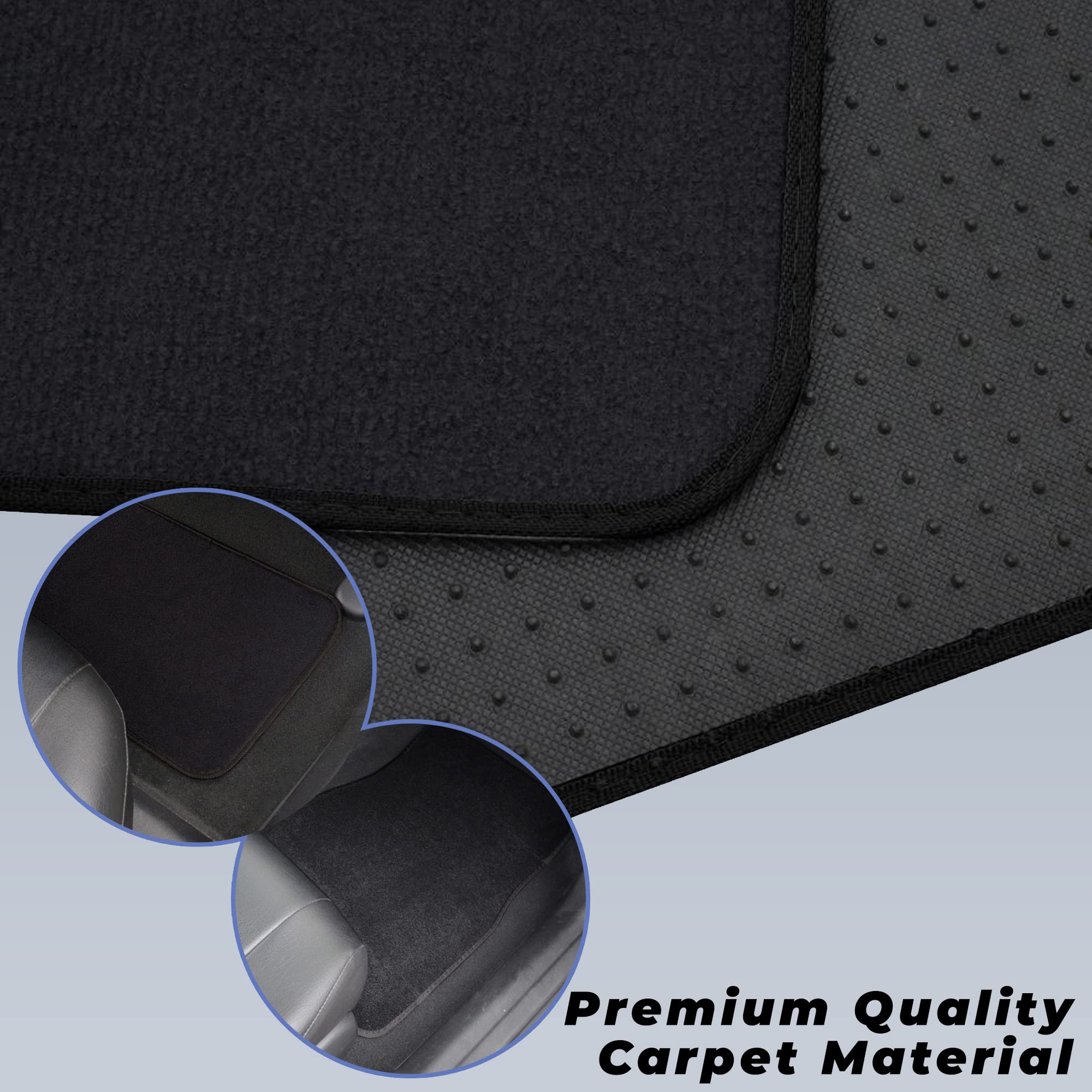 Premium Heavy Duty Car Floor Mats - All Weather Protection, Non-Slip, Custom Fit for Most Vehicles (Black) | Ideal for SUVs, Trucks & Daily Commuters