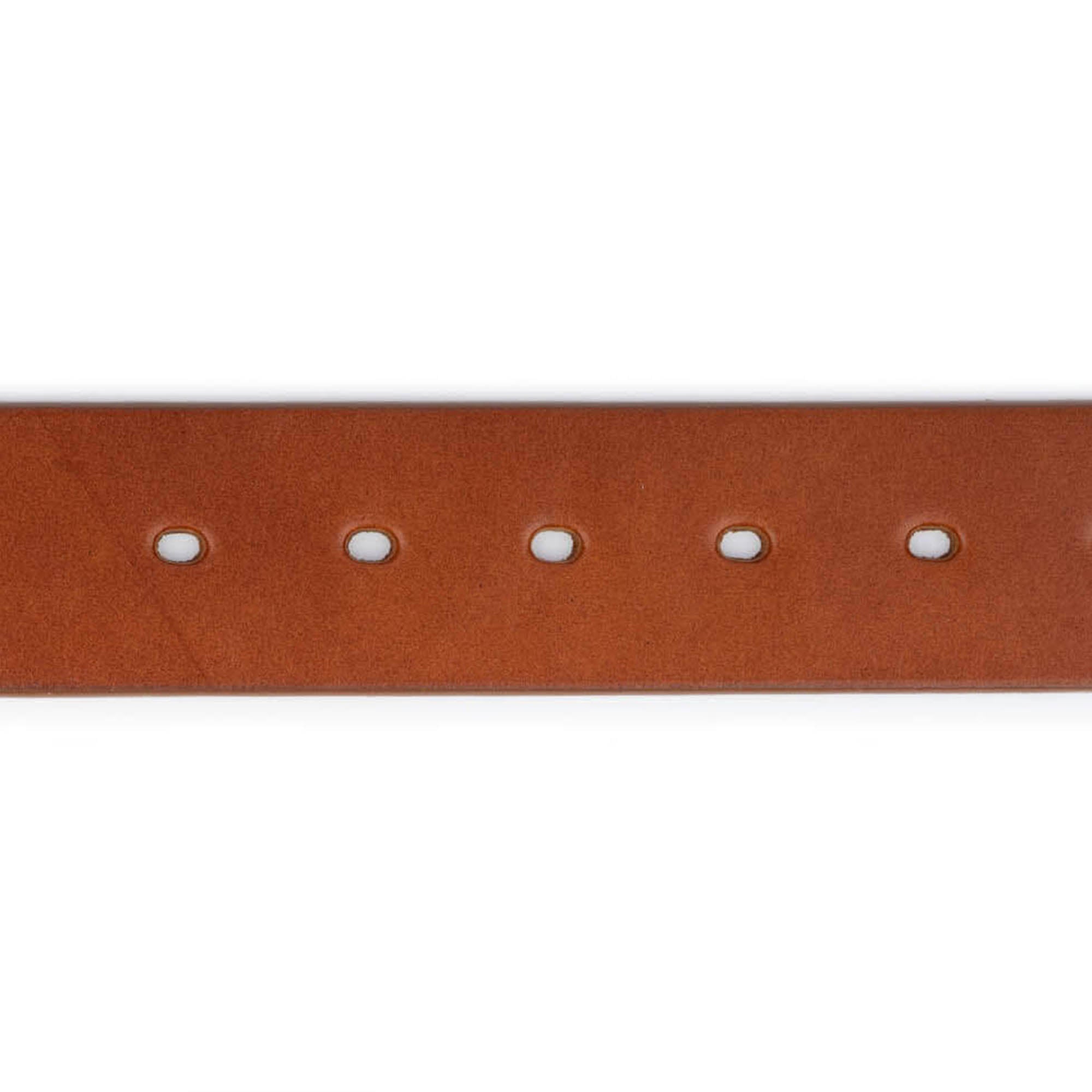 Men's Wide Thick Brown Cognac Leather Belt Strap for Ferragamo Buckle Replacement - Premium Genuine Leather Dress Belt for Business, Office & Formal Occasions