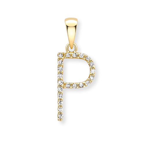 18ct Yellow Gold Diamond Initial Pendants A-Z - Personalized Alphabet Necklace for Women, Elegant Monogram Jewelry Gift for Her - Perfect for Birthdays, Anniversaries & Special Occasions