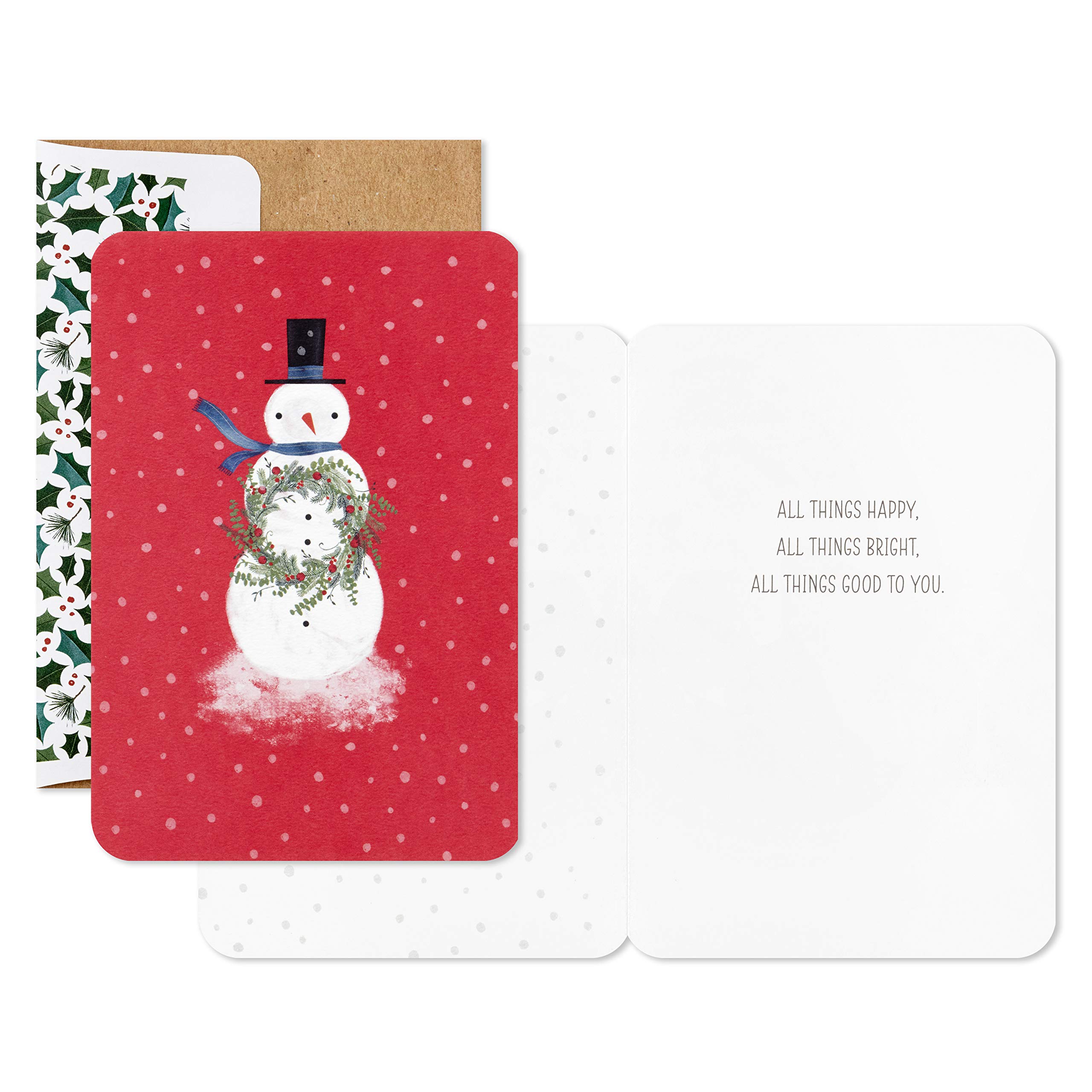 Hallmark Boxed Christmas Cards with Snowman Design - 16 Greeting Cards & 17 Envelopes - Perfect for Holiday Wishes, Office Gifts & Family Correspondence