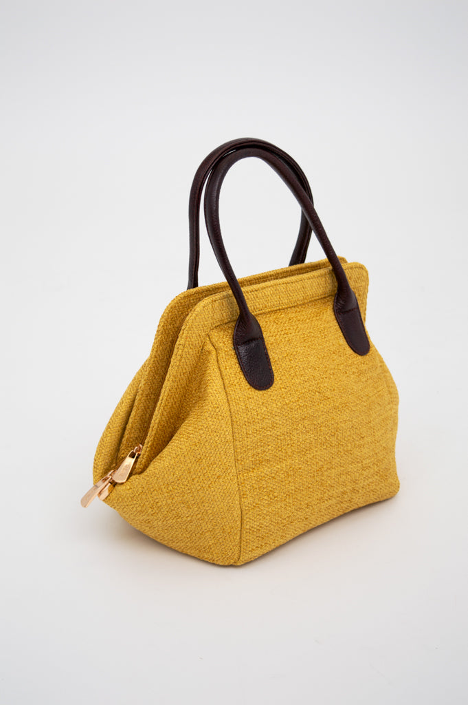 Kelly 800 Genuine Leather Handbag for Women - Mustard Yellow Crossbody Purse - Perfect for Work, Travel & Everyday Use