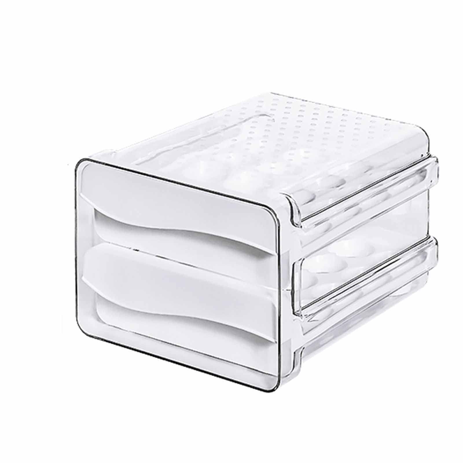 Large Capacity Refrigerator Egg Storage Organizer - Fresh Keeping Kitchen Egg Tray with Drawer for 30+ Eggs | Perfect for Home, Restaurant & Farm Use