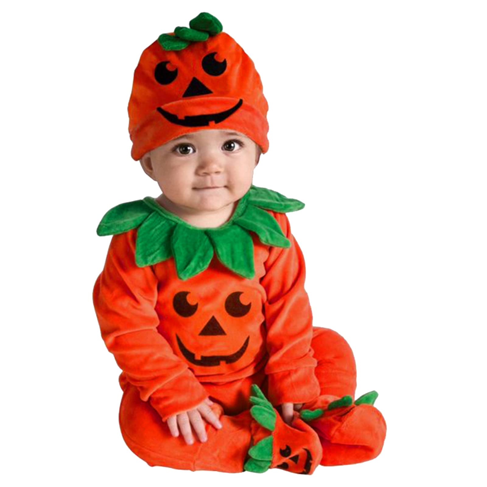 **Halloween Boys & Girls Romper - Pumpkin Jumpsuit Costume for Toddler & Baby Kids | One-Piece Playsuit Outfit for Halloween Parties & Trick-or-Treating**