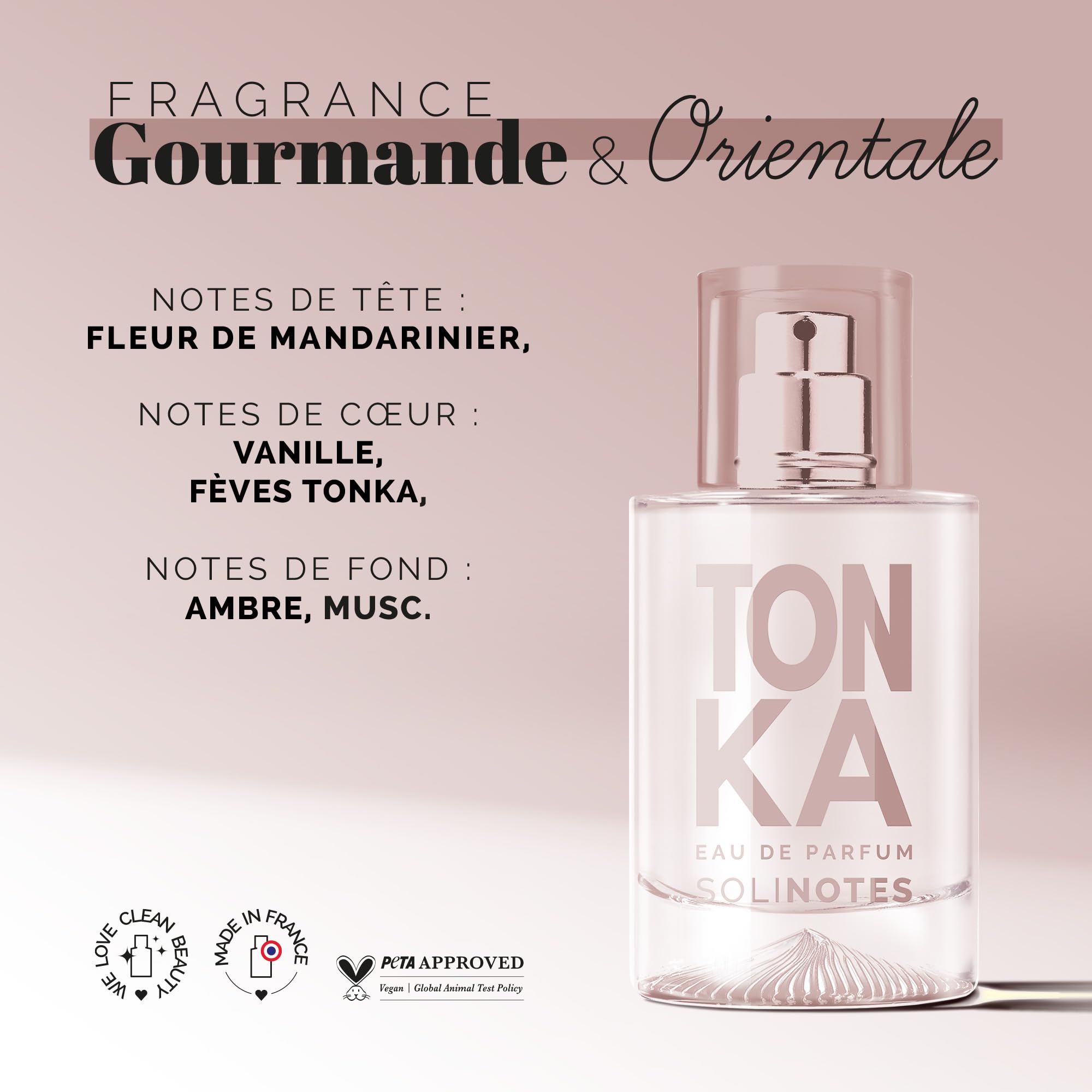 Solinotes Tonka Unisex Perfume - 1.7 Fl Oz/50 ML Eau De Parfum | Floral & Soothing Scent with Premium Ingredients | Vegan, Cruelty-Free, Made in France | Perfect for Daily Wear, Date Nights & Special Occasions