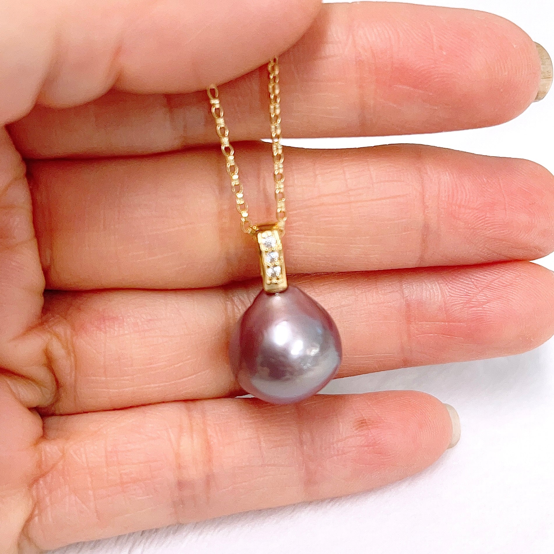 IRENE Purple Edison Pearl Necklace - Elegant Jewelry for Women, Perfect for Weddings, Parties & Special Occasions