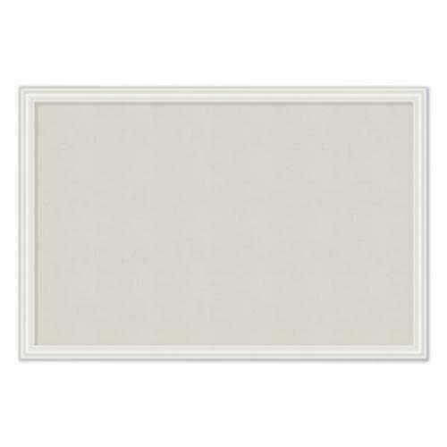 30 x 20 Inch Linen Bulletin Board with Decorative Frame - Modern Office Wall Organizer for Notes, Photos & Ads | Perfect for Home Office, Classroom & Workplace Organization