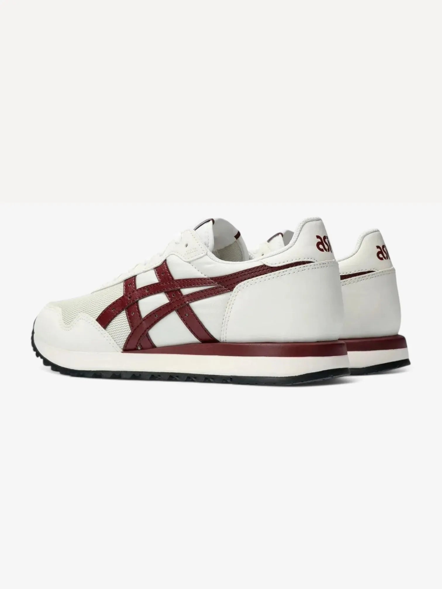 ASICS Tiger Runner II Sneakers - Cream & Burgundy Colorway | Lightweight Running Shoes for Men & Women | Perfect for Jogging, Gym Workouts & Casual Wear