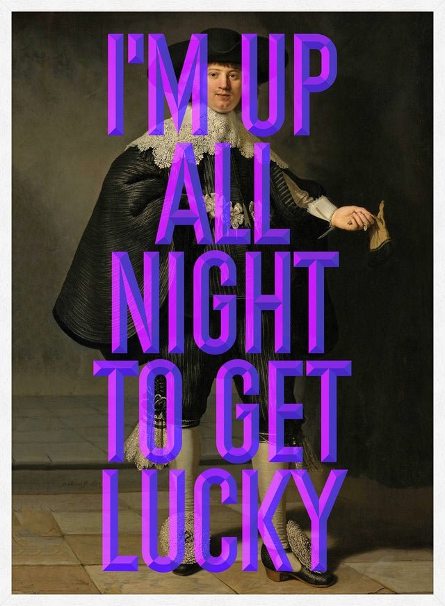 Get Lucky Typography Print - Inspirational Wall Art for Home & Office Decor - Perfect for Living Room, Bedroom, or Gift Giving