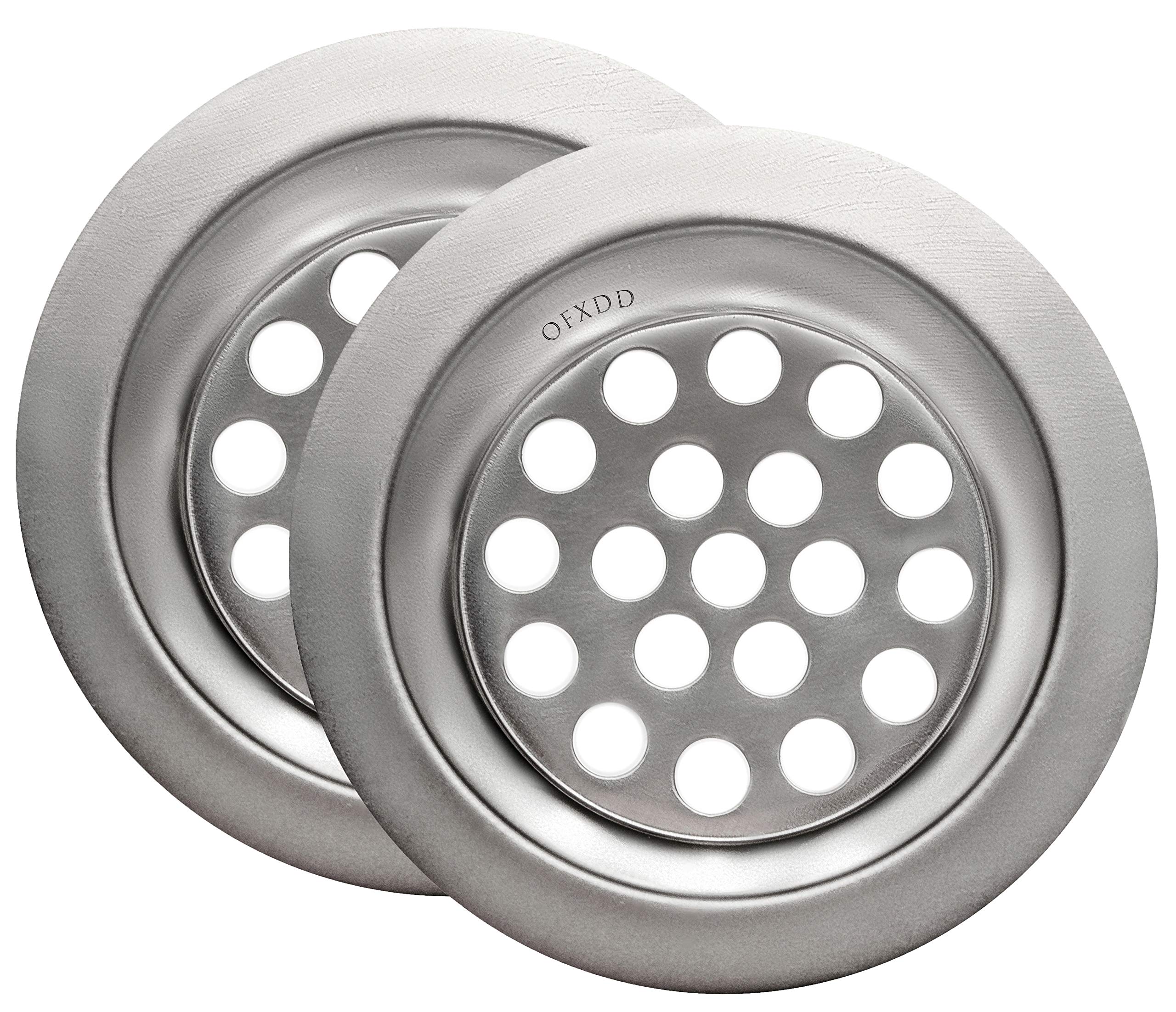 2.5 Inch Stainless Steel Sink Strainer - Bathtub & Kitchen Drain Hair Catcher - Durable Food & Debris Filter for Bathroom & Kitchen Sink Accessories, 2 Pcs - Ideal for Home, RV, and Laundry Room Use