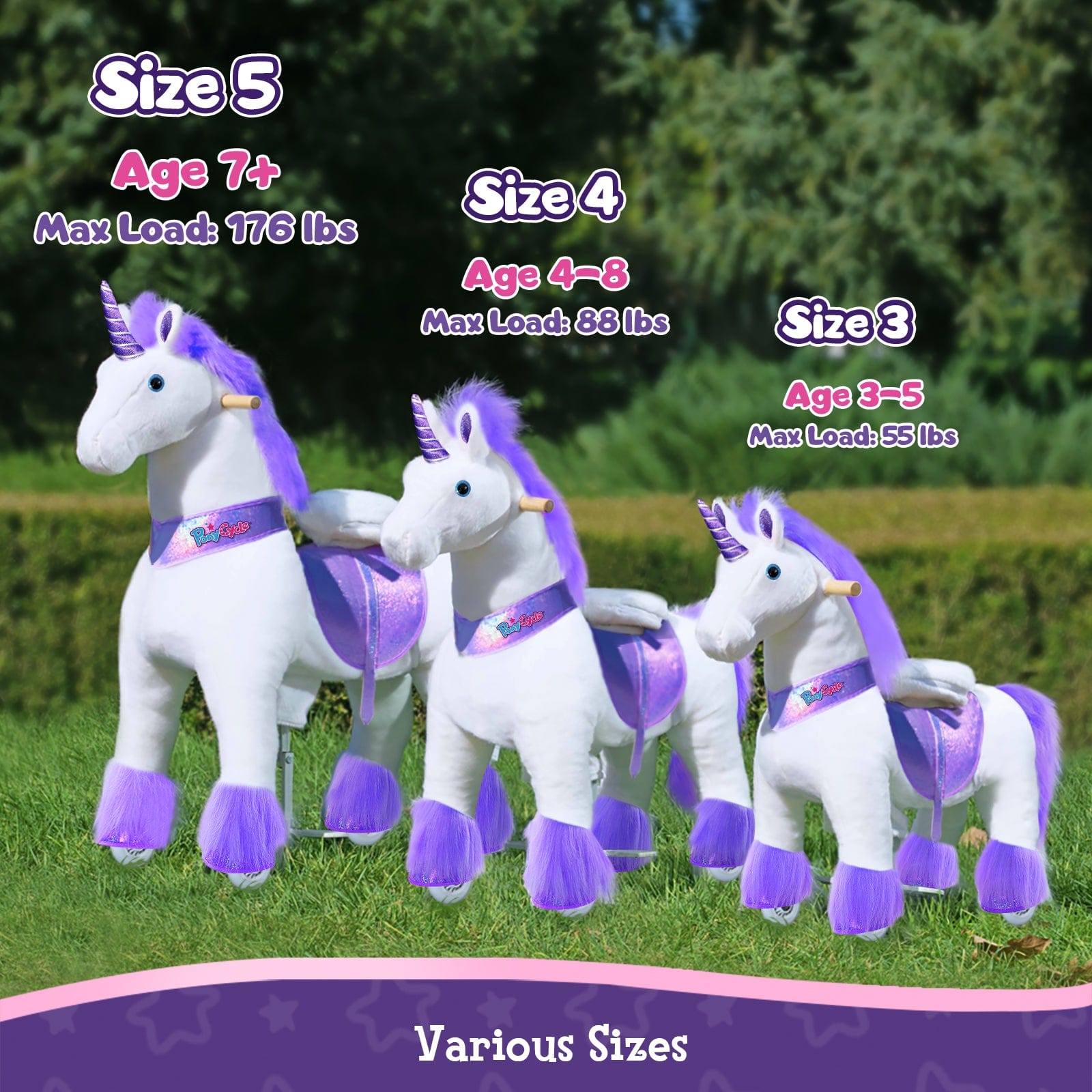 Ponycycle Ride-On Toy for Kids Ages 4-8 | Medium Size | Interactive Rocking Horse for Indoor & Outdoor Play | Perfect Birthday Gift for Boys & Girls