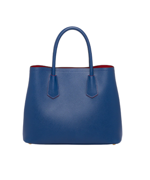 Prada Double Medium Shoulder Bag in Blue | Luxury Designer Handbag for Women | Perfect for Work, Travel & Everyday Use