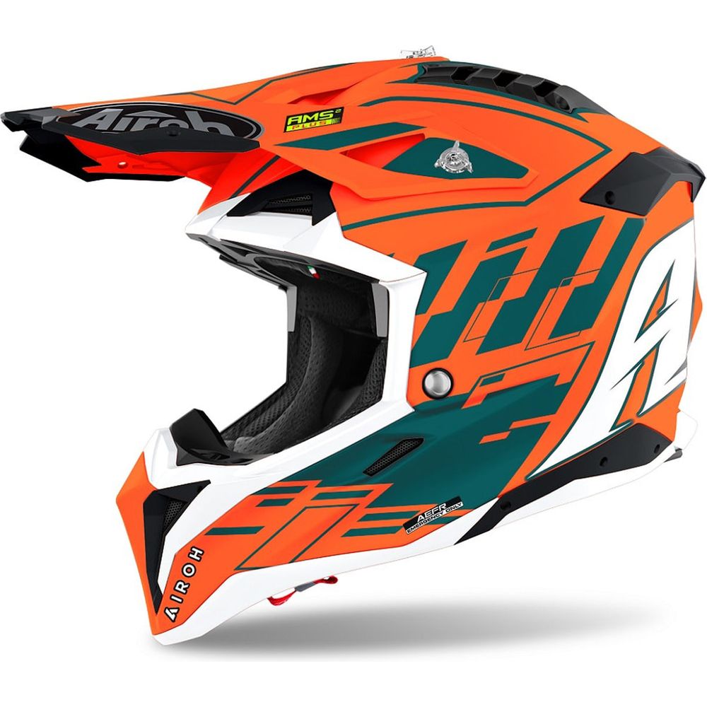 Airoh Aviator 3 Rampage 22.06 Motorcycle Helmet - Matte Orange - DOT & ECE Certified - Lightweight & Ventilated for Off-Road & Adventure Riding - Perfect for Motocross, Enduro & Dirt Biking