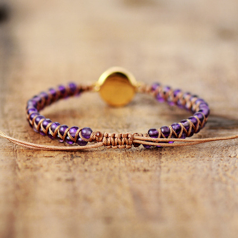 Amethyst Opal Stone Wrap Bracelet for Women - Bohemian Braided Yoga Friendship Bangle - Perfect for Meditation, Yoga & Boho Fashion Accessories