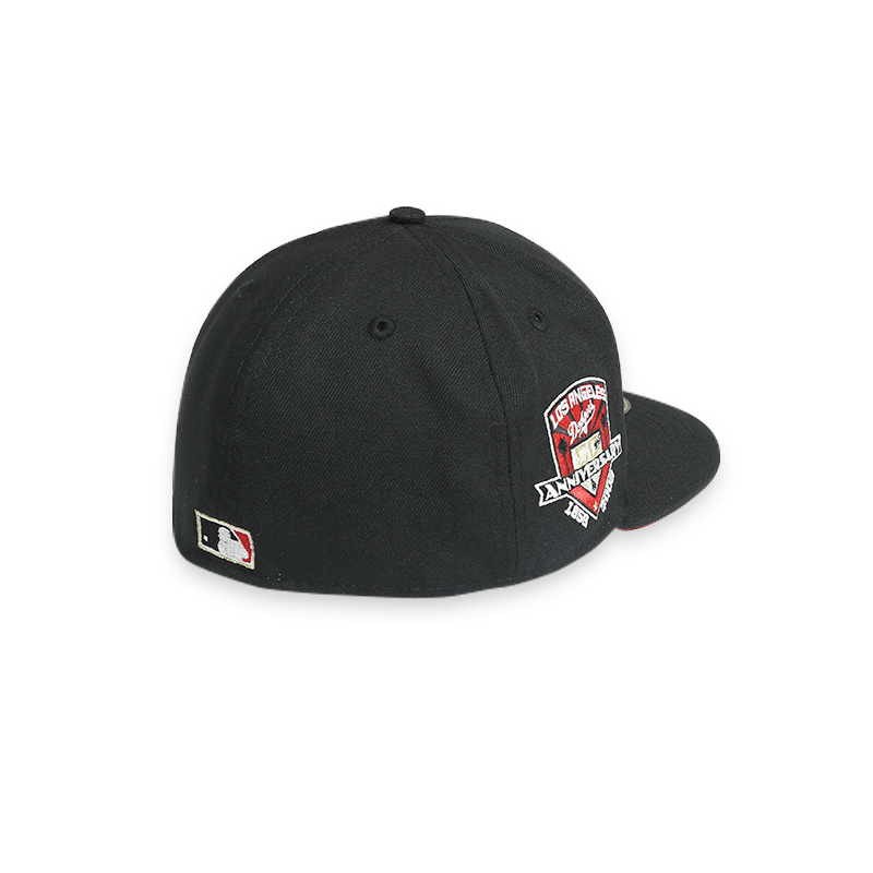 Los Angeles Dodgers 50th Anniversary Black 59FIFTY Fitted Hat for Men - Official MLB Baseball Cap for Sports Fans & Streetwear Fashion