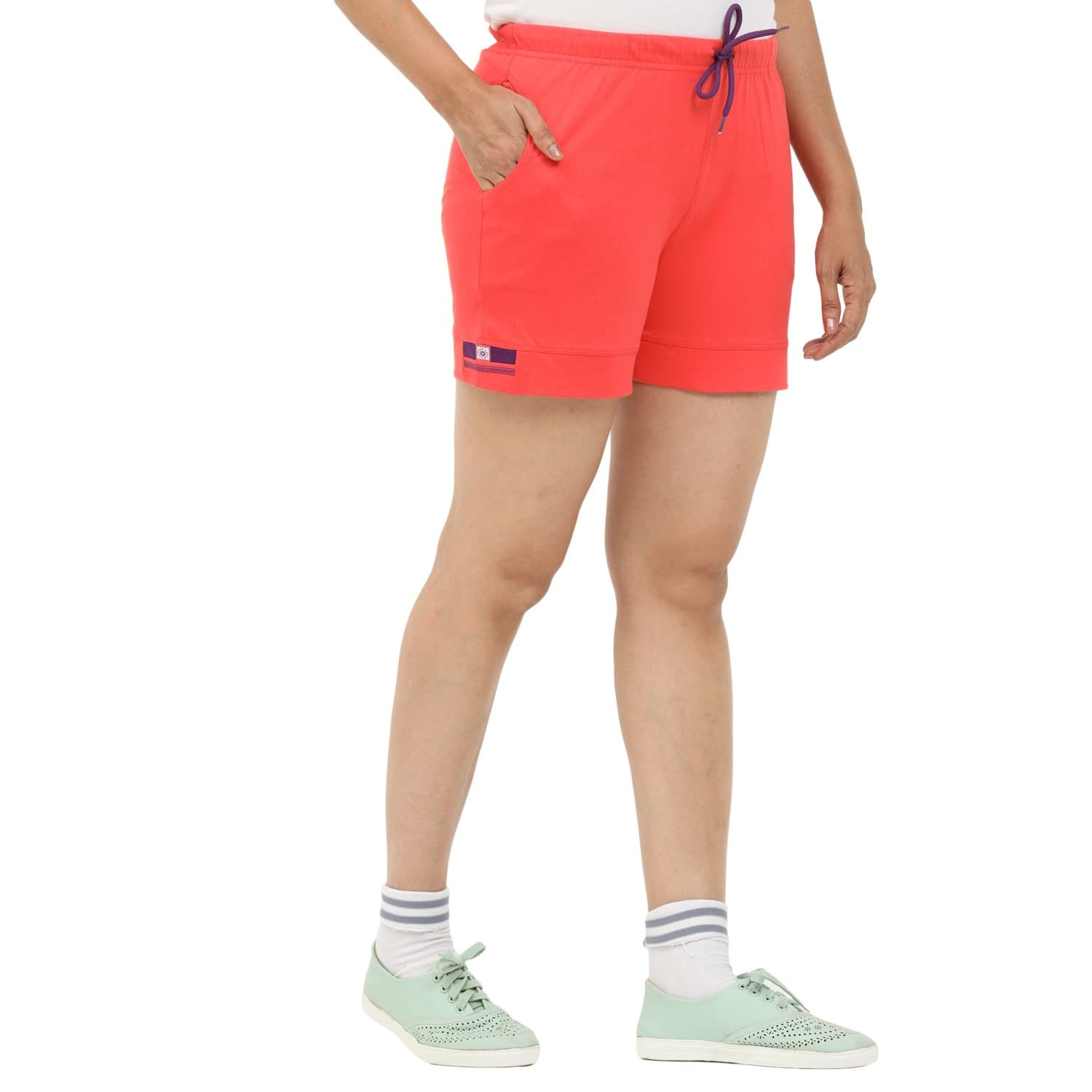 OCEAN RACE Girls Cotton Shorts with Pockets - Comfortable Regular Fit for Summer Play, School & Outdoor Activities