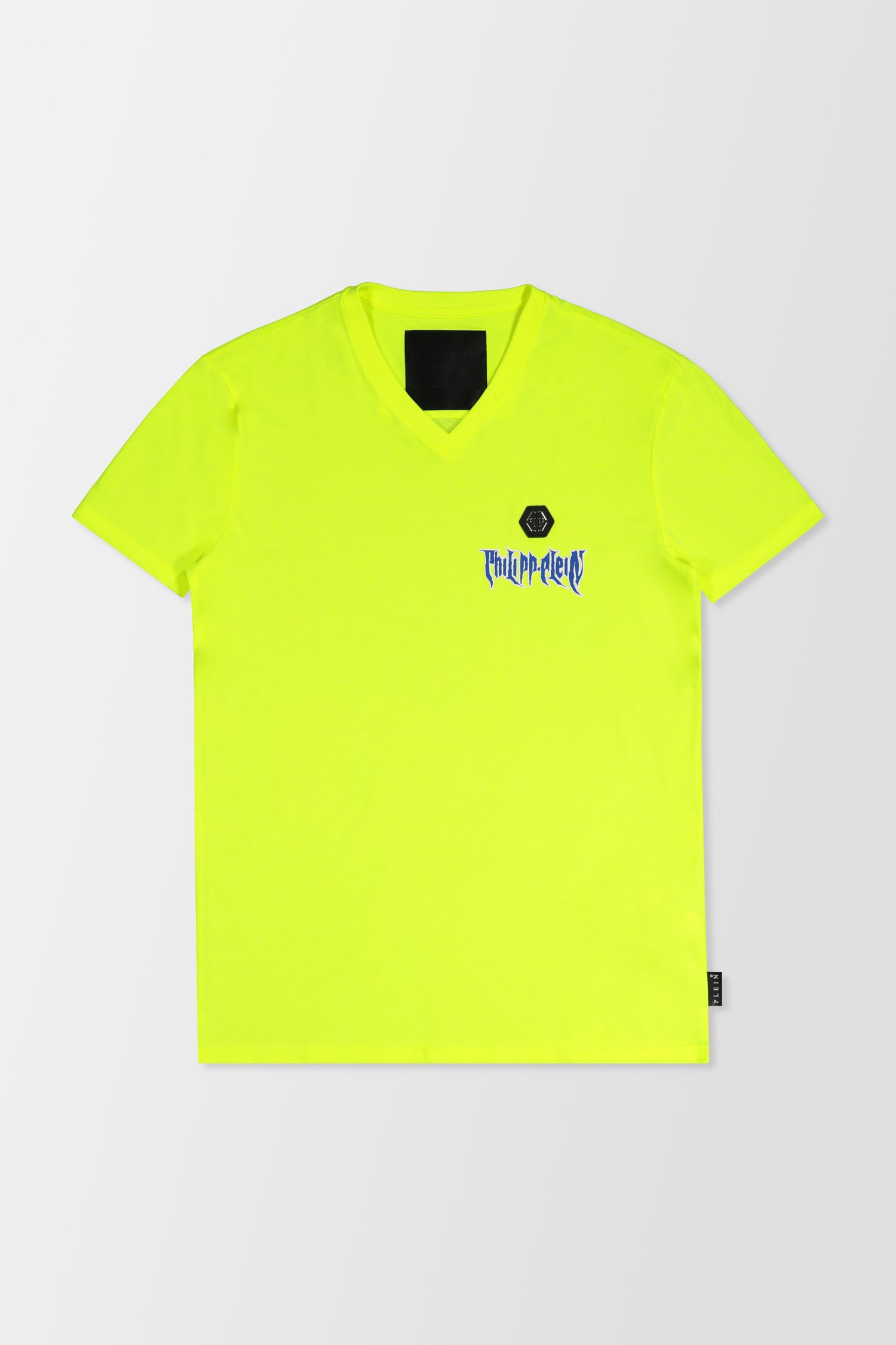 Philipp Plein Yellow V-Neck Short Sleeve Rock PP T-Shirt for Men - Stylish Casual Wear for Concerts, Parties & Everyday Outfits