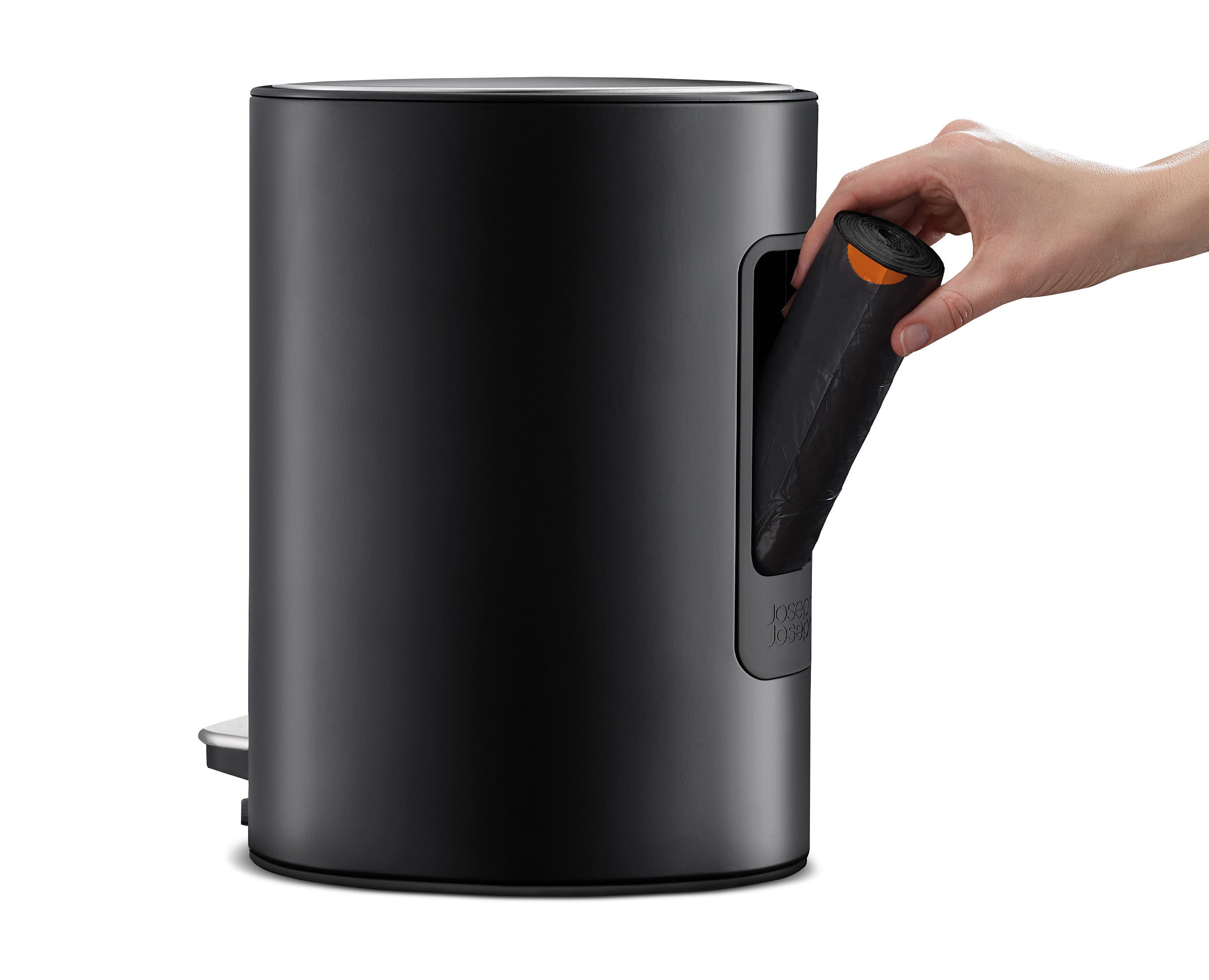 EasyStore™ 5L Stainless Steel Pedal Trash Can - Modern Matte Black Kitchen Waste Bin for Home, Office & Bathroom Use