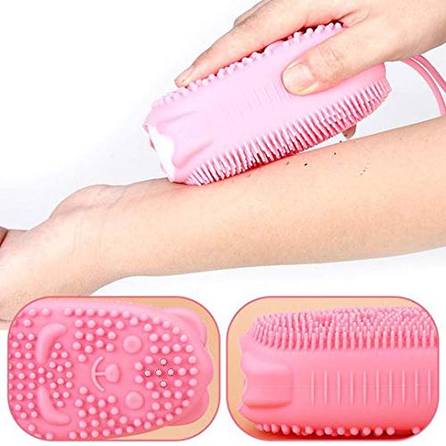 Premium Silicone Body Scrubber & Exfoliating Brush - Double-Sided Deep Cleansing Scrubber with Super Soft Bristles & Rebound Sponge - Gentle for Women, Men & Kids - Perfect for Shower, Spa & Sensitive Skin Care