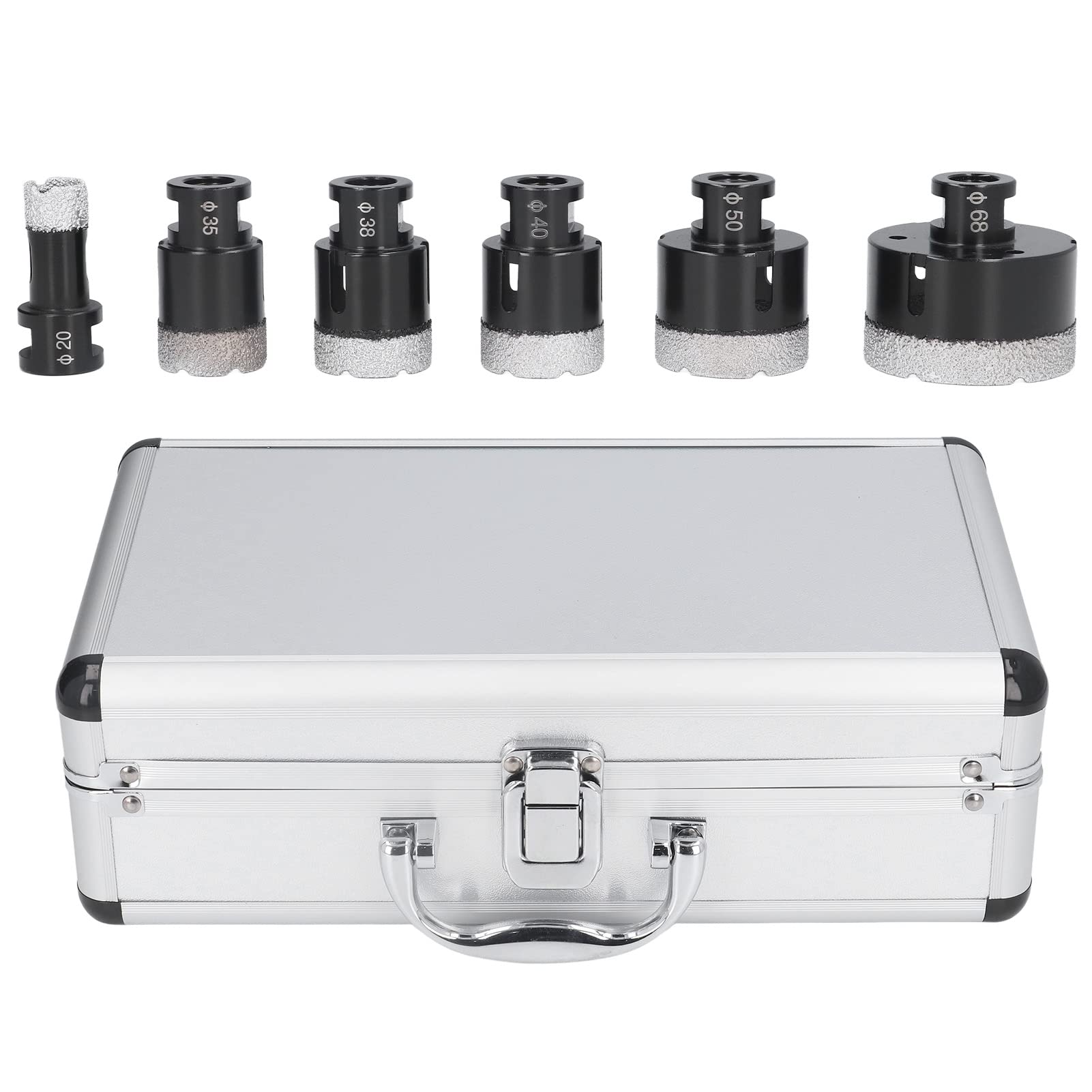 6Pcs Diamond Hole Saw Drill Bit Set - M14 Opener for Glass, Tile, Marble - Perfect for Bathroom Renovation, Kitchen Backsplash & DIY Projects