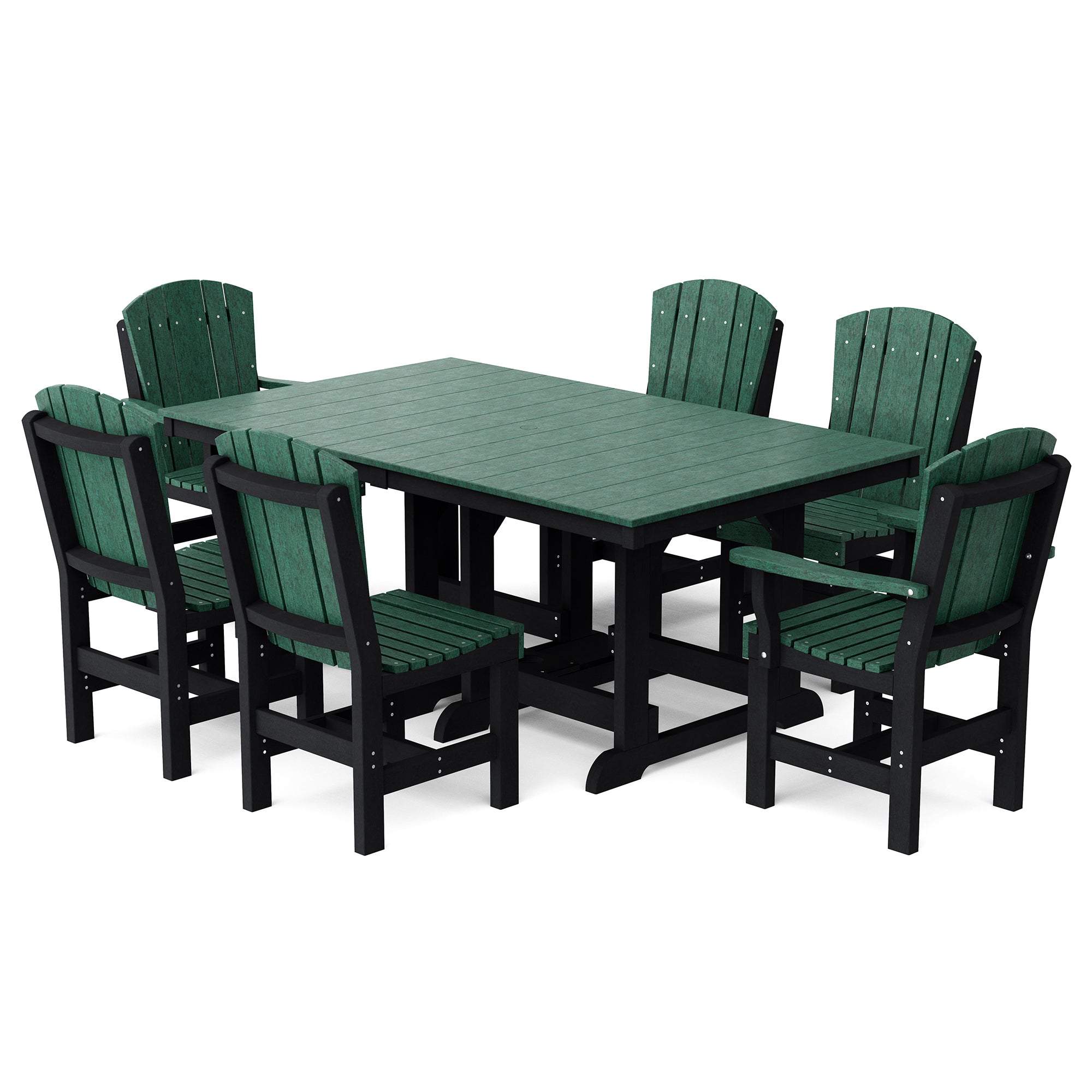 Heritage 7-Piece 44x72 Inch Dining Table Set with Chairs - Perfect for Family Gatherings, Dinner Parties & Outdoor Entertaining