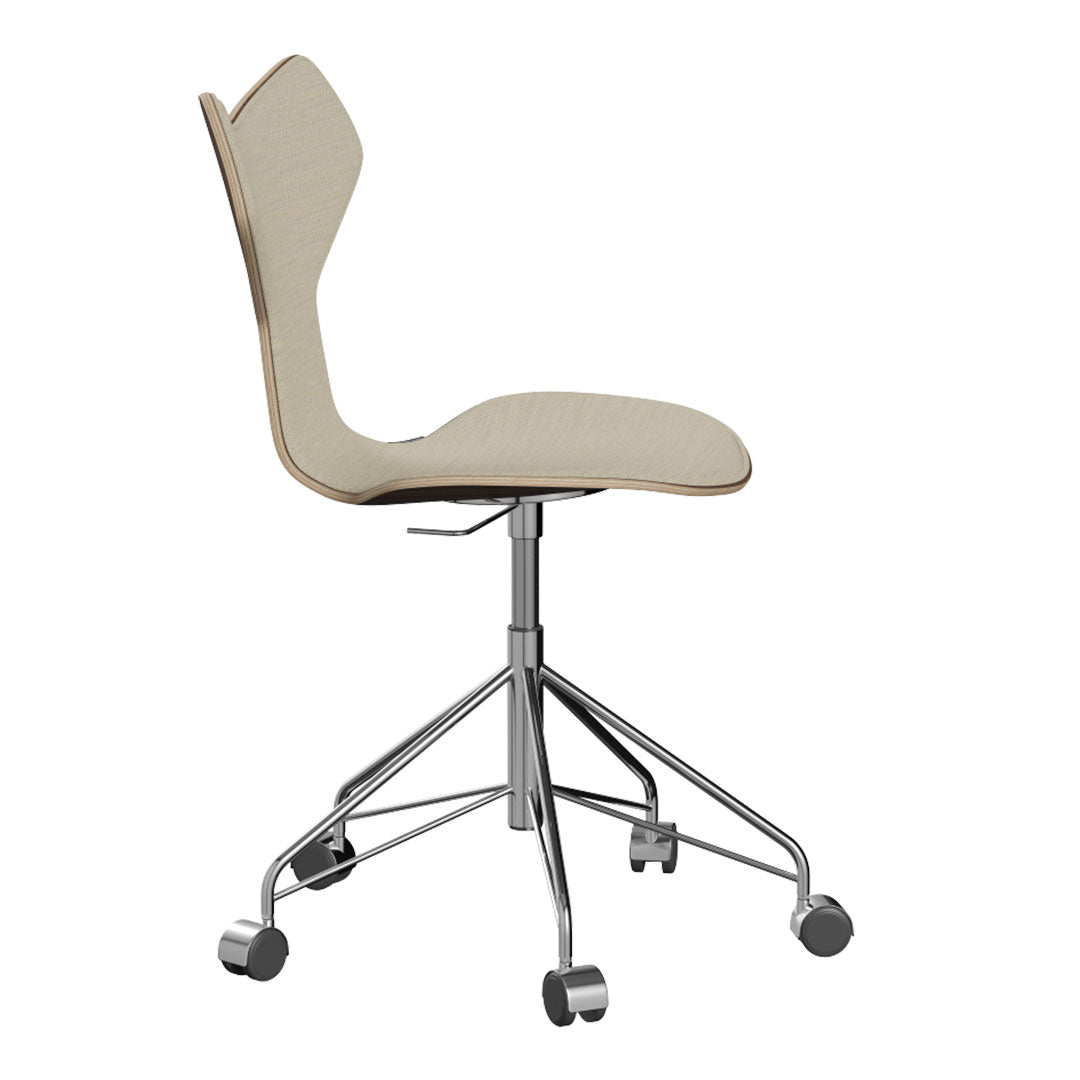 Premium Grand Prix Swivel Chair 3131 - Clear Lacquered Finish with Front Upholstery - Modern Office Chair for Home & Workspaces - Ergonomic Design for Comfortable Seating