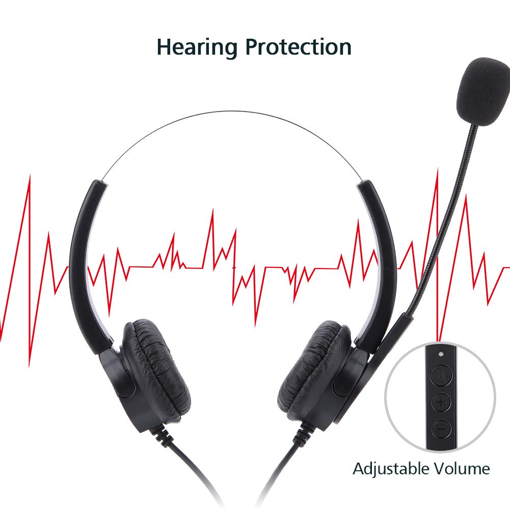330° Rotating USB Headset with Noise-Canceling Microphone for Call Centers - Perfect for Customer Service, Remote Work & Online Meetings