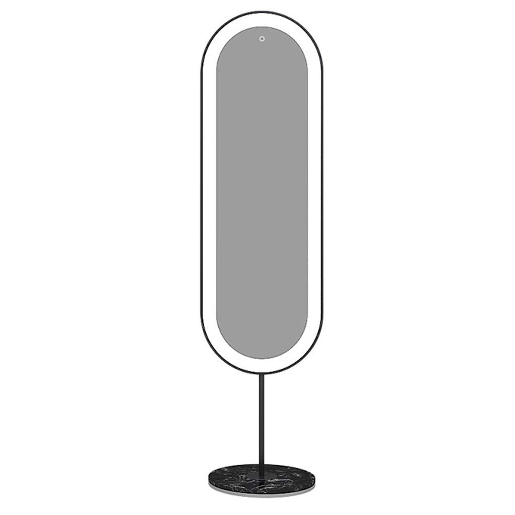 Nordic Minimalist Full-Length Floor Mirror with Golden Marble Base - Standing Vanity Mirror for Bedroom, Dressing Room & Clothing Store Fitting