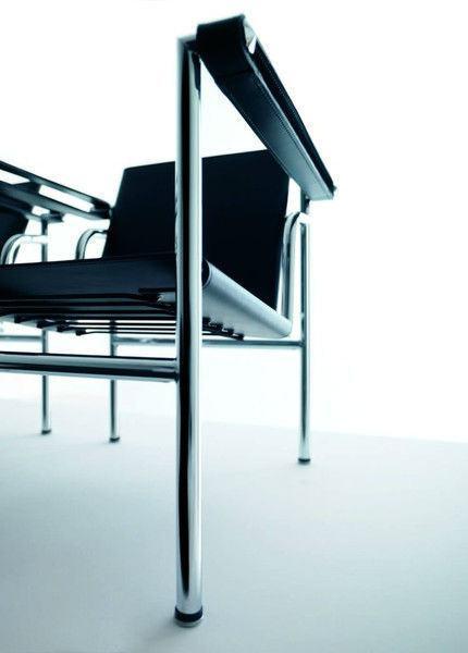 Le Corbusier LC1 Basculant Sling Chair - Genuine Black Leather Modern Lounge Chair for Living Room, Office & Reading Nook