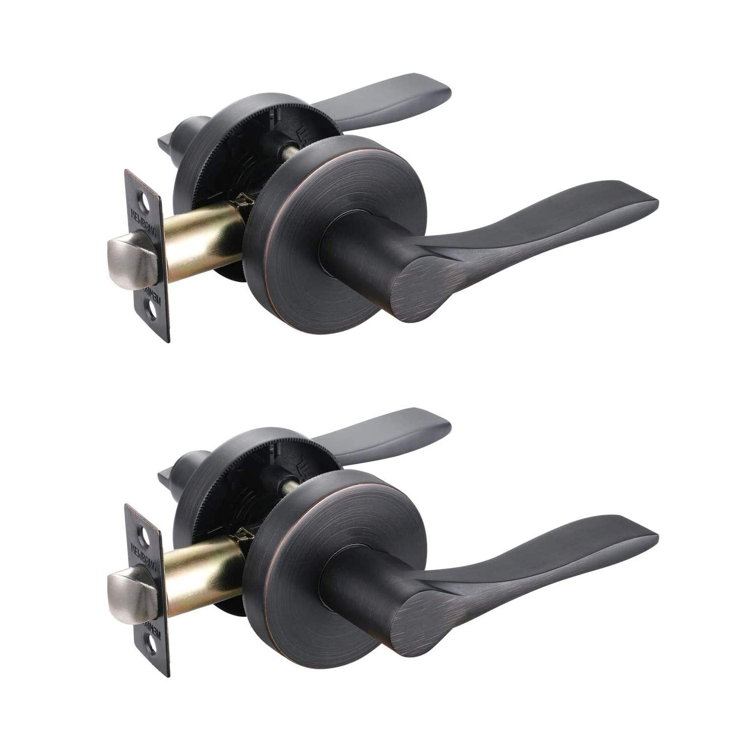 Heavy Duty Bronze Door Lever - 2 Pack for Hall & Closet