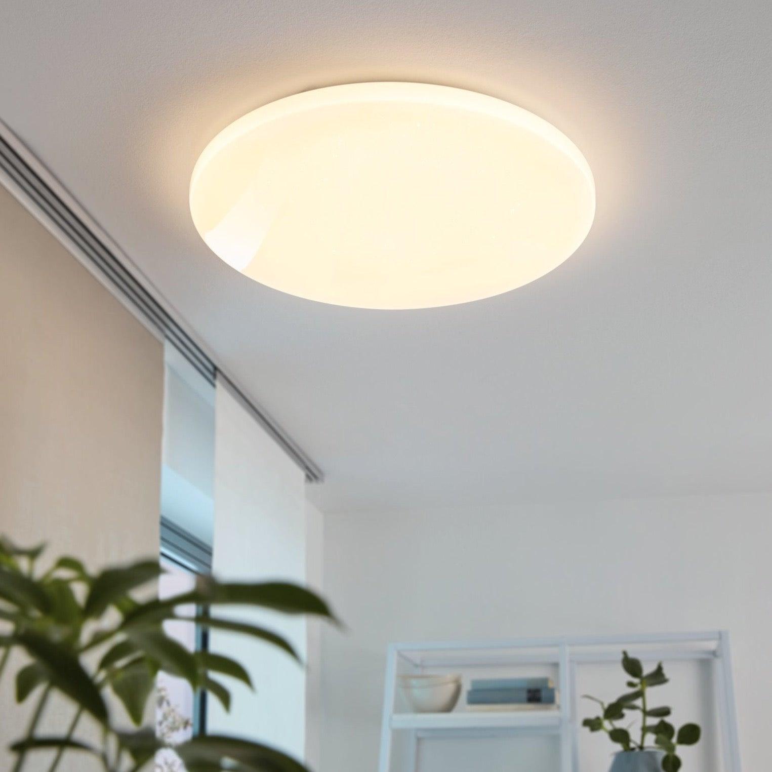 Eglo Frania S Round LED Flush Mount Ceiling Light - 55cm/21.7 Inch Modern Fixture for Bedroom, Kitchen, Hallway & Living Room Lighting