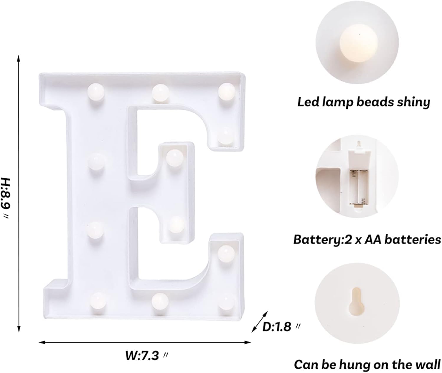 Foaky LED Marquee Light Up Letters & Numbers - Customizable Light Up Signs for Birthday Parties, Weddings, Events & Home Decor (Letter E3)