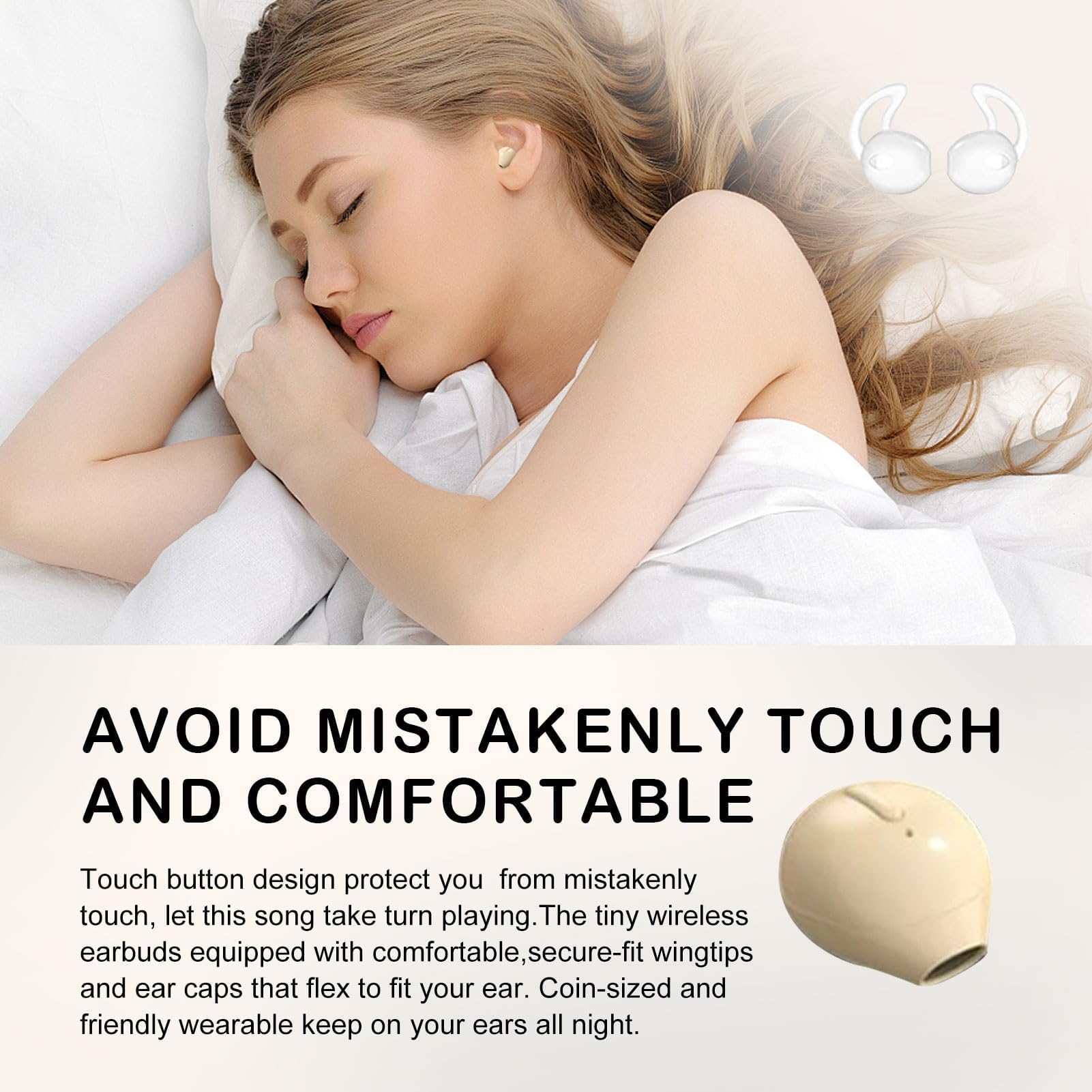 Smallest Invisible Bluetooth Earbuds - Mini Wireless Earbuds for Work & Sleep, Discreet True Wireless Earpiece with Charging Case - Perfect for Small Ears, Office Calls, and Comfortable Sleeping