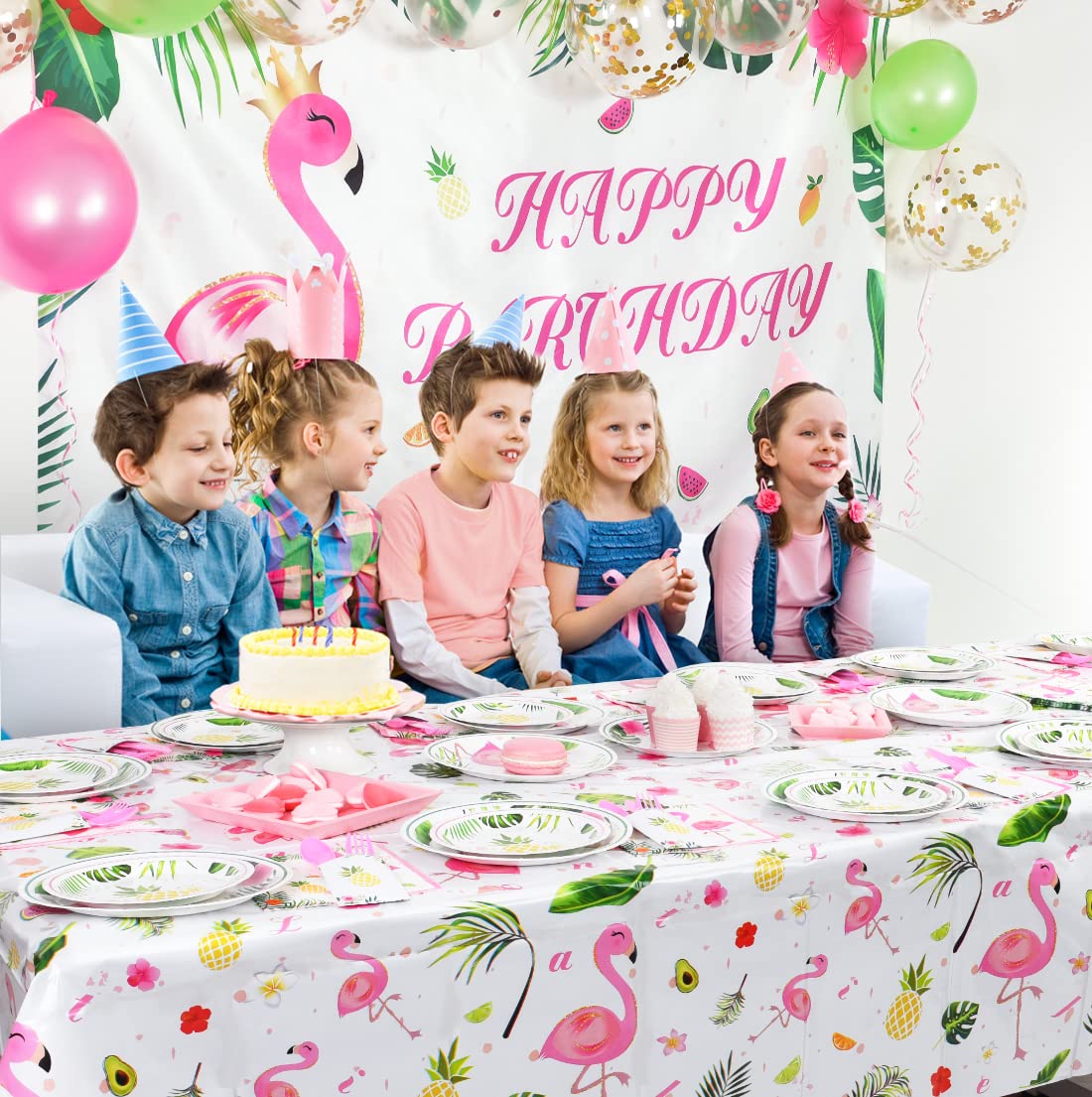 WERNNSAI Flamingo Tablecloth - 2 Pack 108