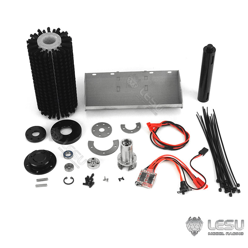 Customized LESU 1:14 Scale RC Hydraulic Aoue LT5 Tracked Skid Steer Loader - Metal RTR Model with Fork, Bucket, Sieve Bucket, Gripper Clamp & Trailer Upgrade Parts - Perfect for Construction Simulation, RC Hobbyists & Collectors
