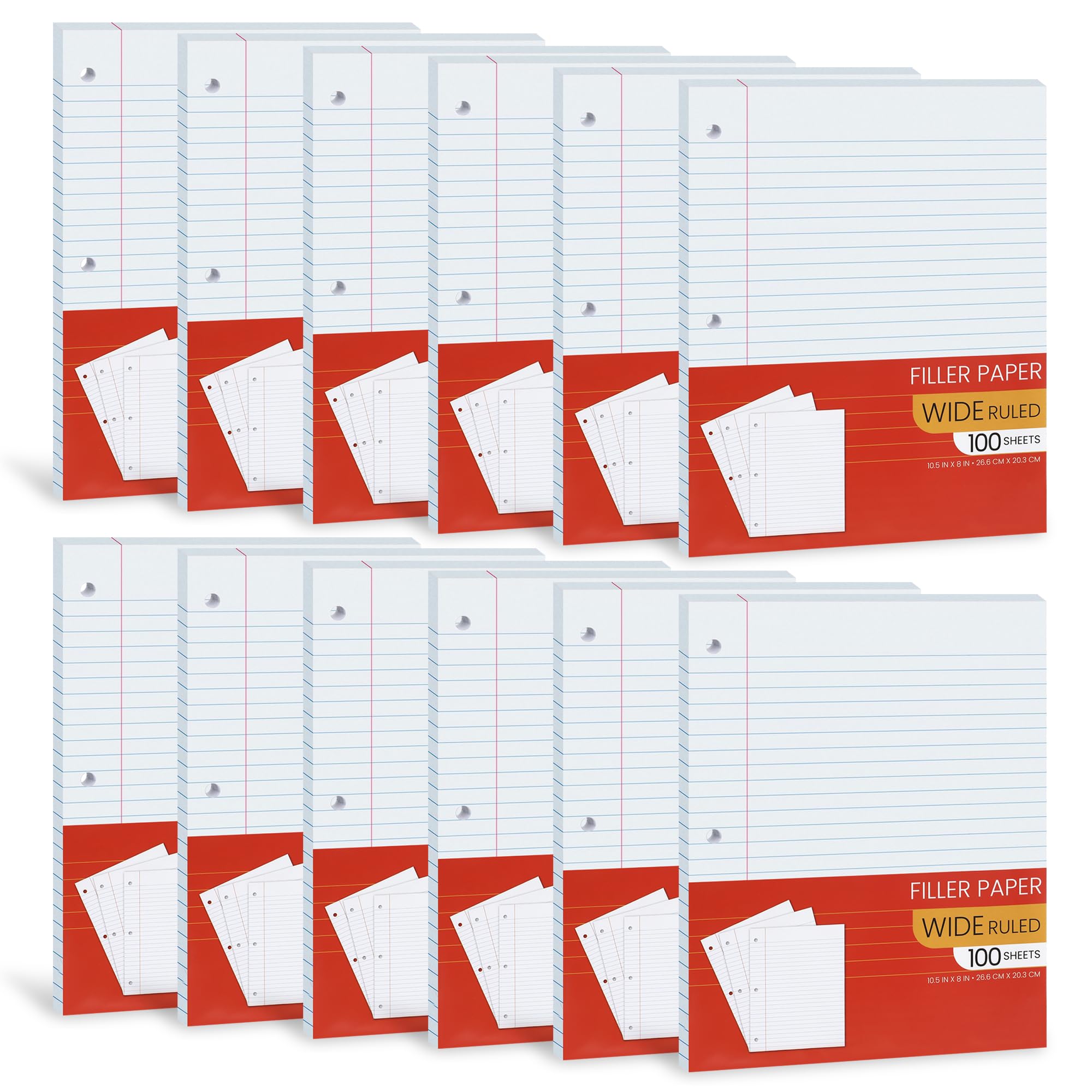 Wide Ruled Notebook Paper Bulk - 10.5