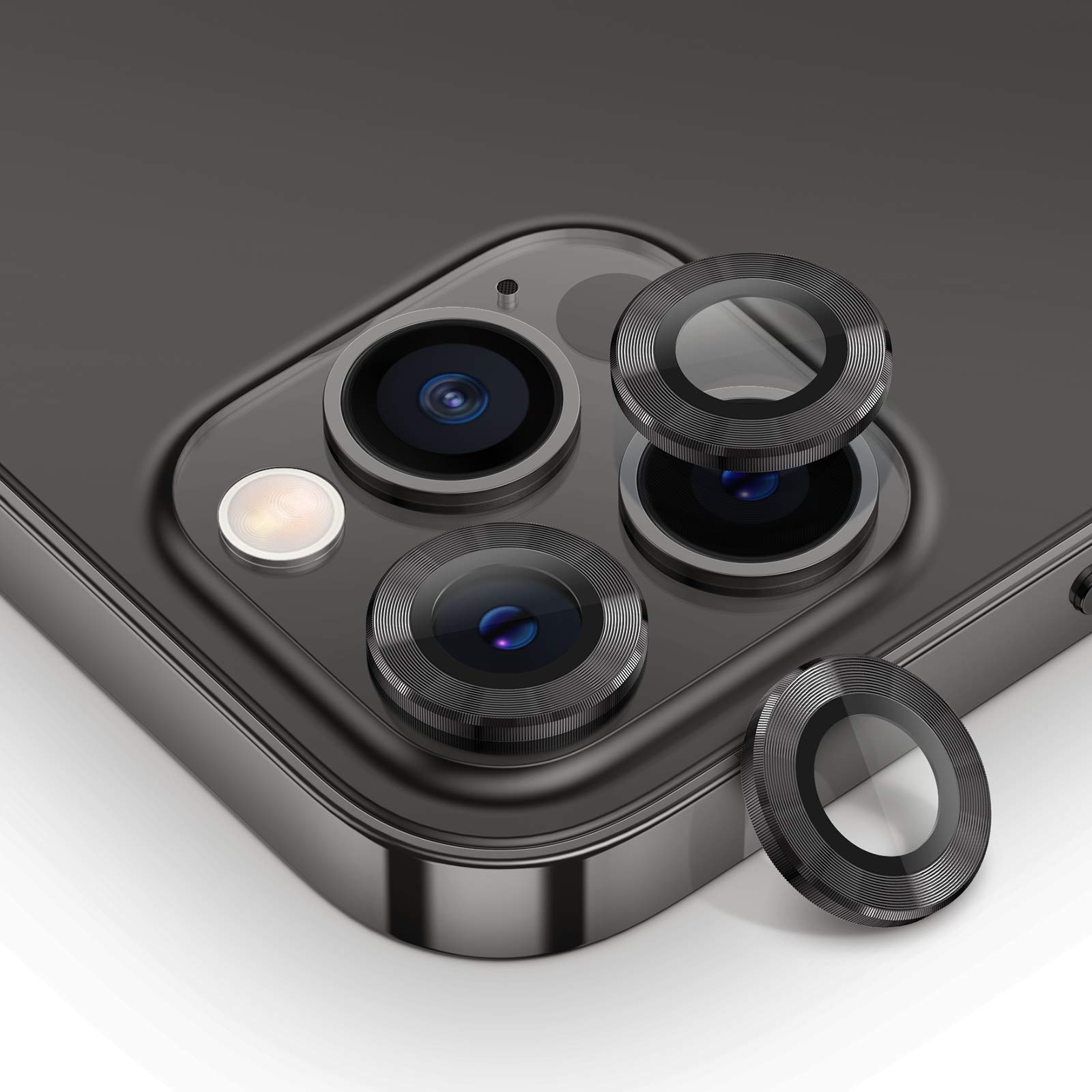 Tensea 9H Tempered Glass Camera Lens Protector for iPhone 12 Pro Max (6.7 inch, 2020) - HD Clear, Scratch-Resistant, Compatible with iPhone 12 Pro Max - Perfect for Outdoor Adventures, Travel & Daily Protection (Graphite)
