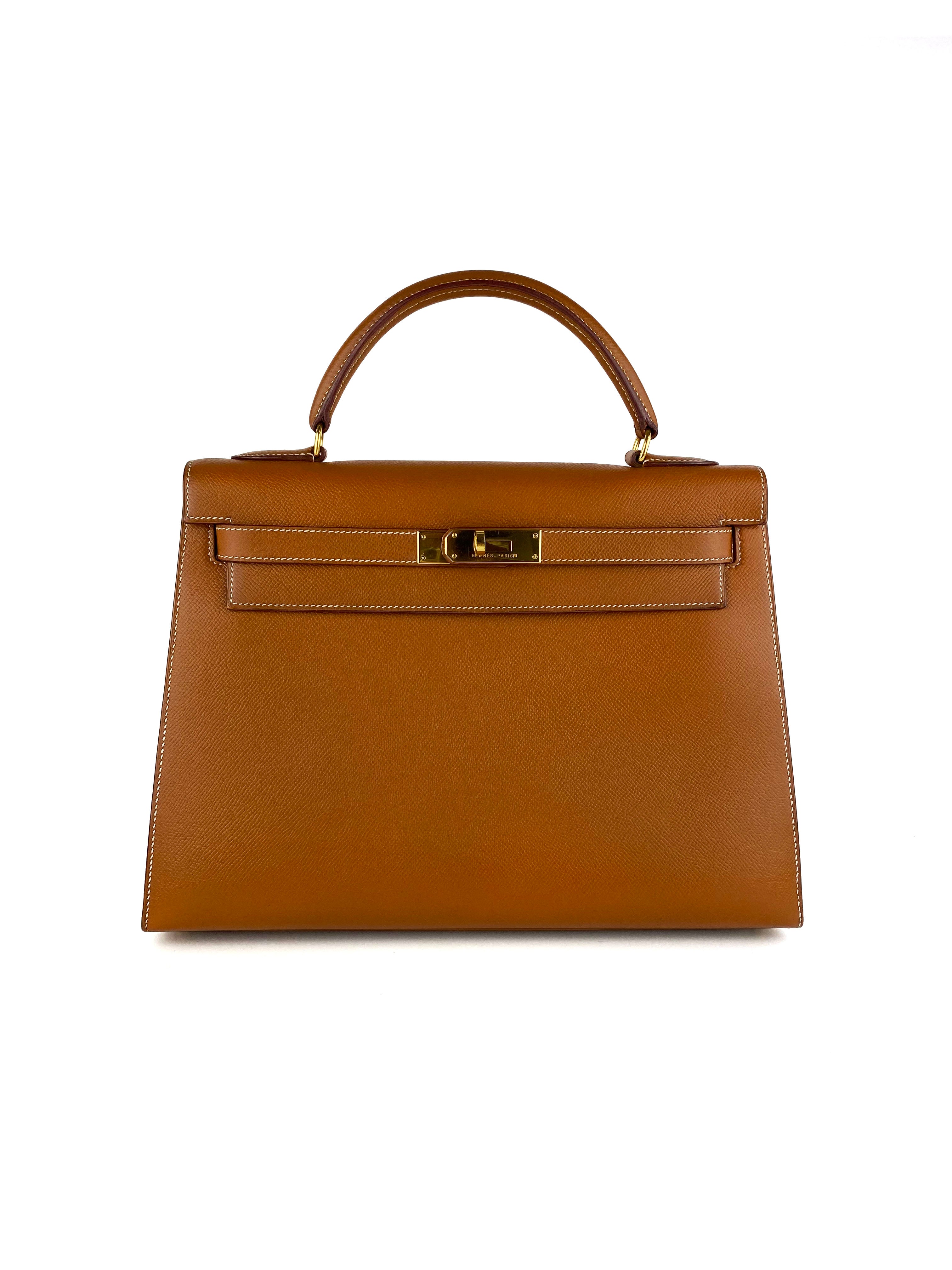 Authentic Hermes Gold Kelly 32 Handbag - Luxury Leather Tote for Women | Perfect for Work, Travel & Special Occasions