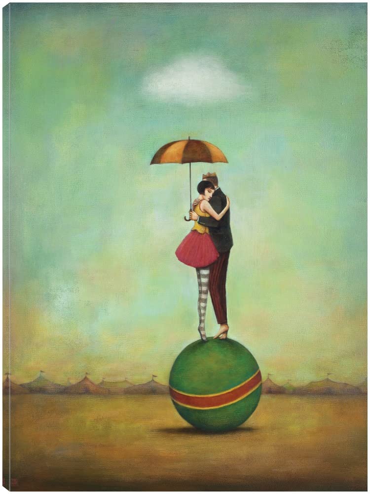 Circus Romance Fine Art Canvas Wall Decor by Artist Duy Huynh - 24x32 Inch Ready to Hang Painting for Living Room, Bedroom, Office & More - Perfect for Home Decor, Gifts & Art Collectors